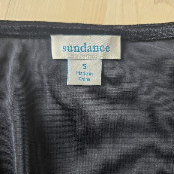 Sundance Morgan Top Women's S Black Velvet Surplice Balletcore Dark Romantic - Picture 7 of 8